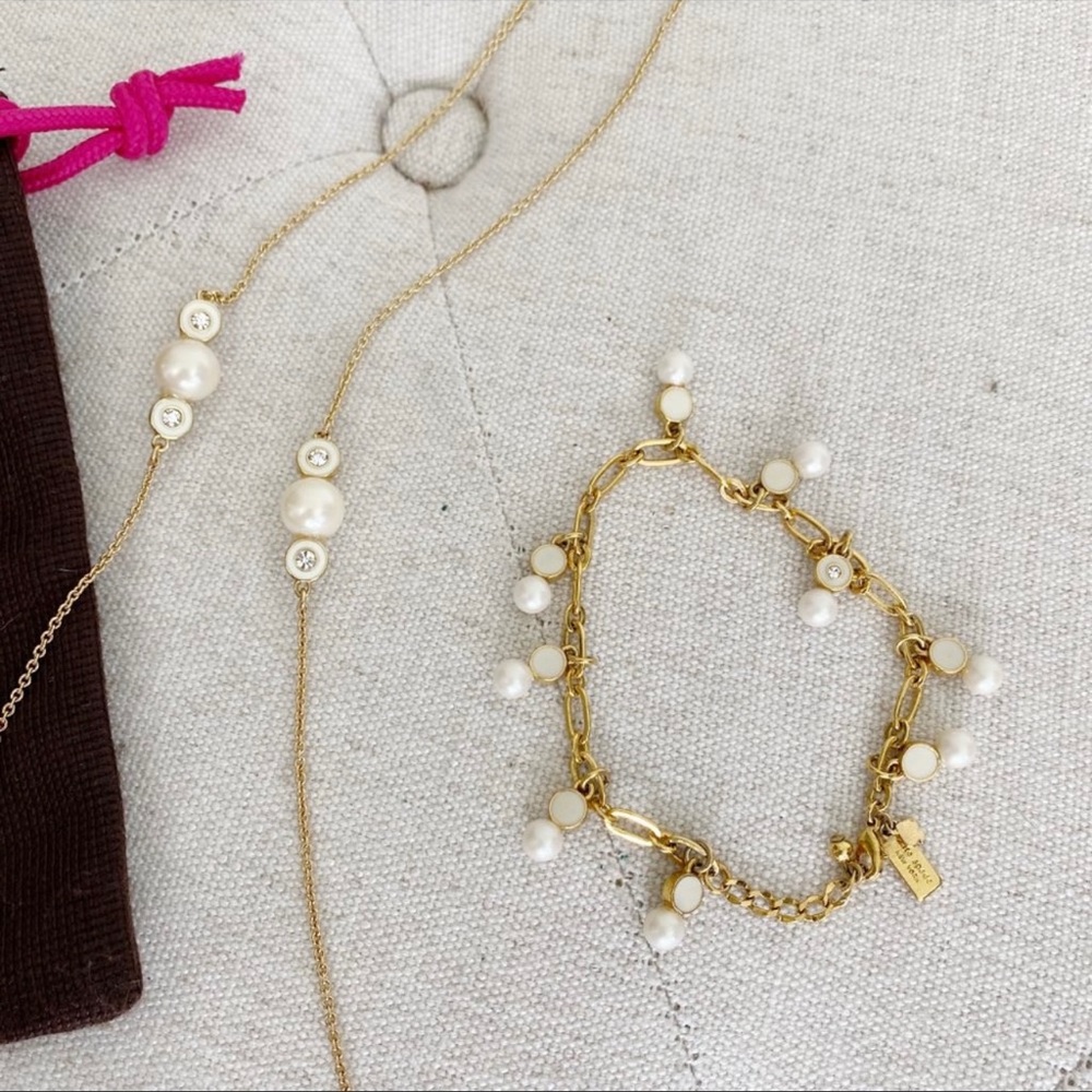 Kate Spade Pearl Necklace + Bracelet Set - Picture 2 of 3
